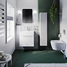 Arezzo Compact Toilet Frame with Wall Hung Toilet, Chrome Flush Plate and Hinges