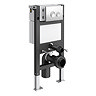 Arezzo Compact Toilet Frame with Wall Hung Toilet, Chrome Flush Plate and Hinges