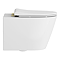 Arezzo Compact Toilet Frame with Wall Hung WC, Brushed Brass Flush, Hinges + Douche Kit