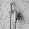 Arezzo Compact Toilet Frame with Wall Hung WC, Chrome Flush, Hinges + Douche Kit