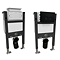 Arezzo Compact Toilet Frame with Wall Hung WC, Matt Black Flush, Hinges + Douche Kit