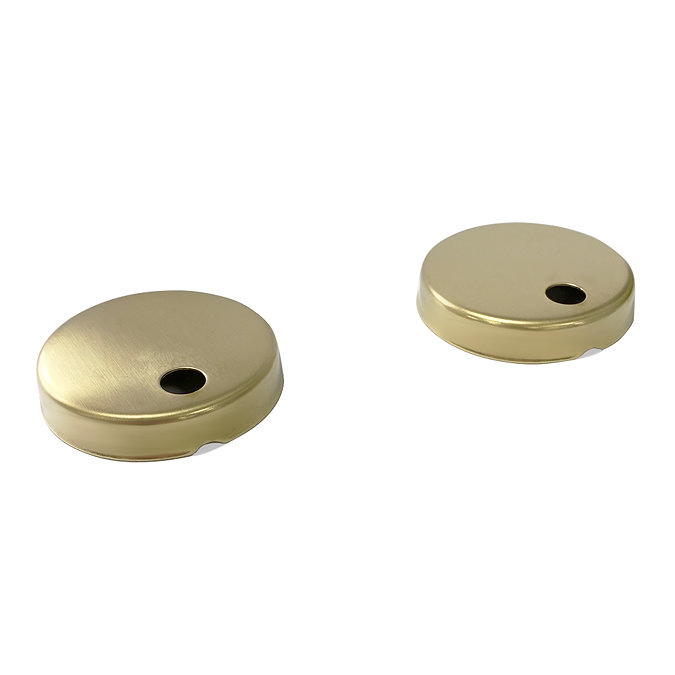 Arezzo Compact Toilet Seat Hinge Cover Caps Brushed Brass - Diameter 46mm