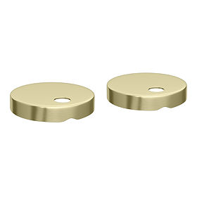 Arezzo Compact Toilet Seat Hinge Cover Caps Brushed Brass - Diameter 46mm