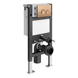 Arezzo Compact Top/Front Flush Toilet Frame with Bronze Flush - Round Buttons