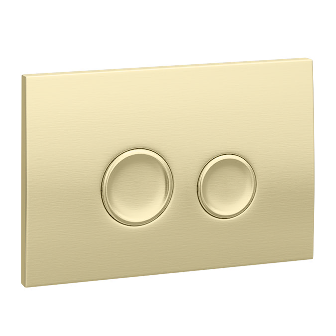 Arezzo Compact Top/Front Flush Toilet Frame with Brushed Brass Flush - Round Buttons