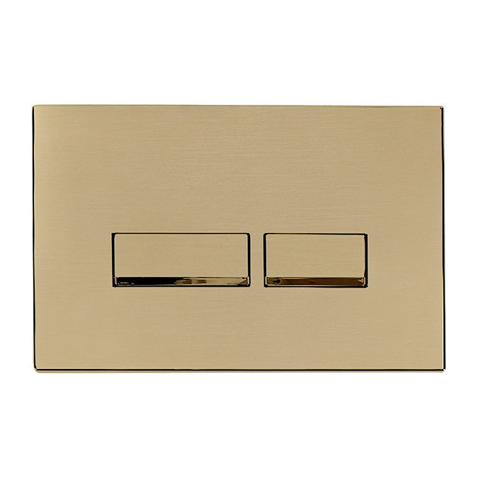 Arezzo Compact Top/Front Flush Toilet Frame with Brushed Brass Flush - Square Buttons