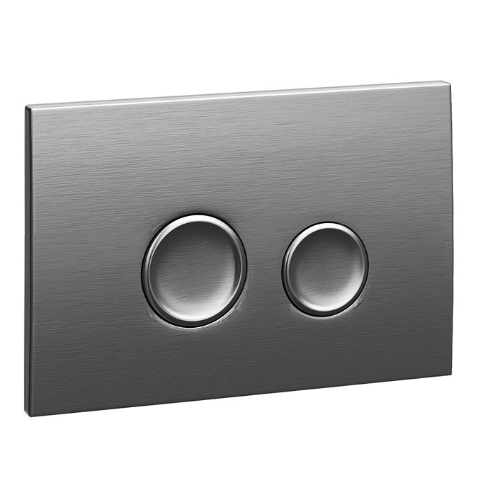 Arezzo Compact Top/Front Flush Toilet Frame with Brushed Gunmetal Grey Flush - Round Buttons