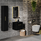 Arezzo Compact Top/Front Flush Toilet Frame with Matt Black & Brushed Brass Flush - Round Buttons