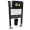 Arezzo Compact Top/Front Flush Toilet Frame with Matt Black & Brushed Brass Flush - Round Buttons