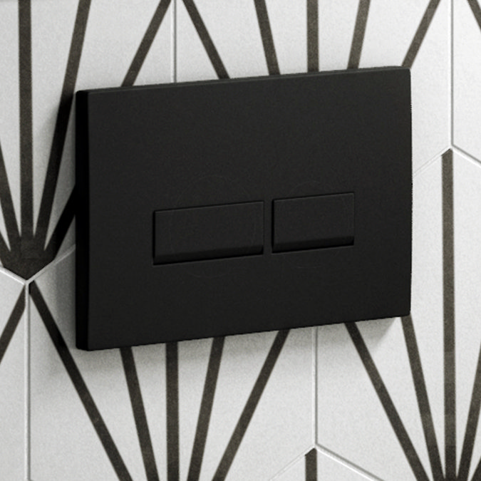 Arezzo Compact Top/Front Flush Toilet Frame with Matt Black Flush - Square Buttons