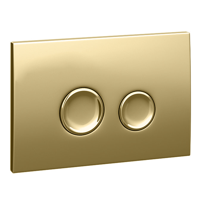 Arezzo Compact Top/Front Flush Toilet Frame with Polished Gold Flush - Round Buttons