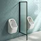 Arezzo Concealed Urinal Pack with 2 x Urinal Bowls + Matt Black Frame Glass Partition Large Image