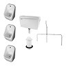 Arezzo Concealed Urinal Pack with 3 x Urinal Bowls + 2 x Chrome Frame Glass Partitions  Profile Larg