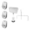 Arezzo Concealed Urinal Pack with 3 x Urinal Bowls + 2 x Chrome Frame Glass Partitions  Profile Larg
