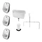 Arezzo Concealed Urinal Pack with 3 x Urinal Bowls + 2 x Matt Black Frame Glass Partitions  Profile 