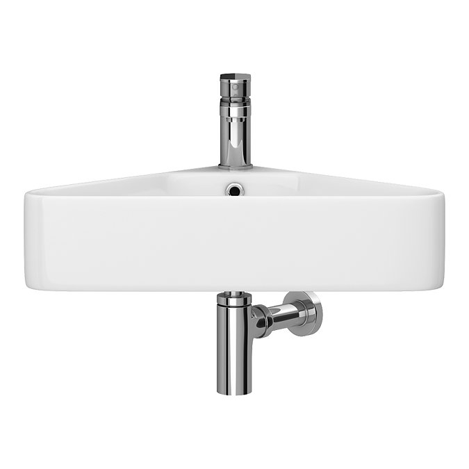 Arezzo Straight Edge Corner Cloakroom Basin 1 Tap Hole – Gloss White
