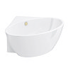 Arezzo Corner Modern Free Standing Bath (1270 x 1270mm) with Brushed Brass Waste