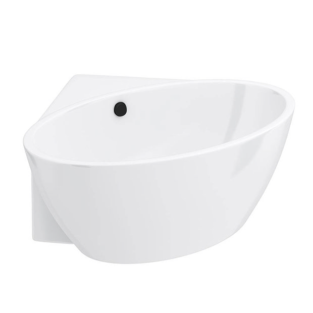 Arezzo Corner Modern Free Standing Bath (1270 x 1270mm) with Matt Black