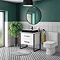Arezzo Countertop Basin Unit - Gloss White with Black Frame - 800mm inc. Gloss Black Basin Profile