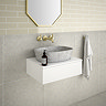 Arezzo Wall Hung Countertop Basin Shelf with Drawer - Matt White - 600 x 450mm