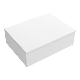 Arezzo Wall Hung Countertop Basin Shelf with Drawer - Matt White - 600 x 450mm Large Image