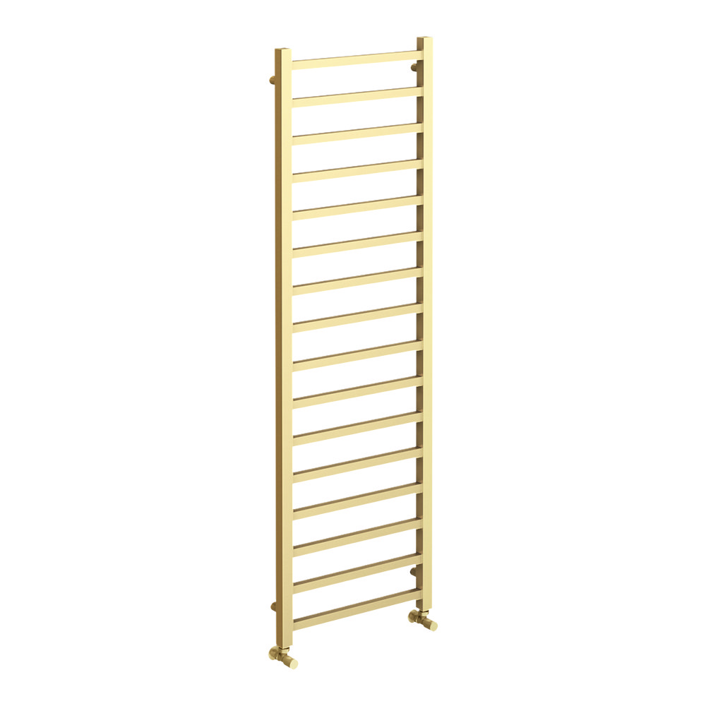Arezzo Cube Brushed Brass 1600 x 500 Heated Towel Rail  Feature Large Image