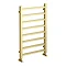 Arezzo Cube Brushed Brass 800 x 500 Heated Towel Rail  Feature Large Image