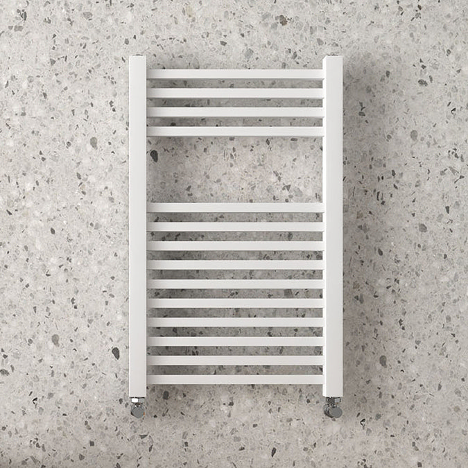 Arezzo Cube Matt White 800 x 500 Heated Towel Rail Profile Large Image