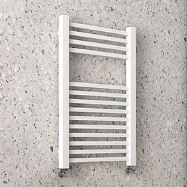 Arezzo Cube Matt White 800 x 500 Heated Towel Rail Medium Image