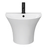 Arezzo Curved Ceramic One Piece Wall Hung Basin 1TH - 540mm Wide