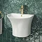 Arezzo Curved Ceramic One Piece Wall Hung Basin 1TH - 570mm Wide Large Image