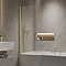 Arezzo Curved P-Shaped Bath Screen – Brushed Brass