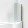 Arezzo Curved P-Shaped Bath Screen – Brushed Brass