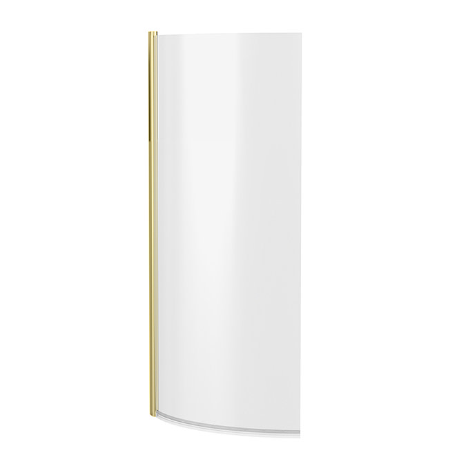 Arezzo Curved P-Shaped Bath Screen – Brushed Brass