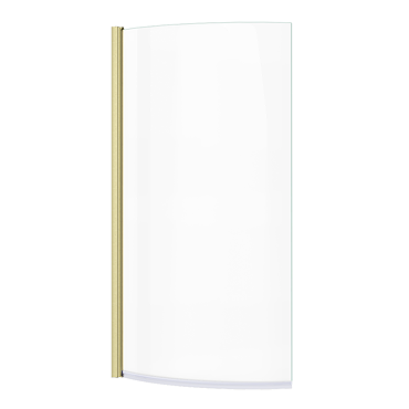 Arezzo Curved P-Shaped Bath Screen – Brushed Brass