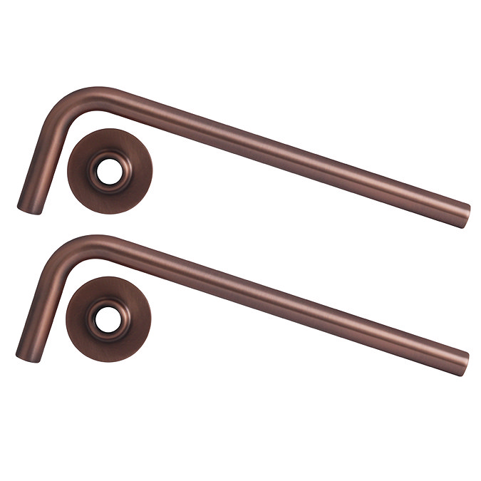 Arezzo Curved Pair Angled Antique Copper 15mm Pipe Kit for Radiator Valves