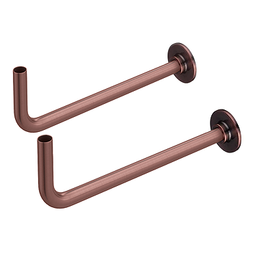 Arezzo Curved Pair Angled Antique Copper 15mm Pipe Kit for Radiator Valves