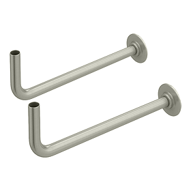 Arezzo Curved Pair Angled Brushed Nickel 15mm Pipe Kit for Radiator Valves