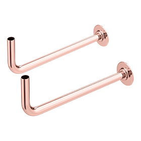 Arezzo Curved Pair Angled Rose Gold 15mm Pipe Kit for Radiator Valves