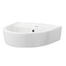 Arezzo Curved Wall Hung Cloakroom Basin (420mm Wide - Gloss White)