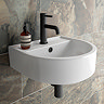 Arezzo Curved Wall Hung Cloakroom Basin (420mm Wide - Gloss White)