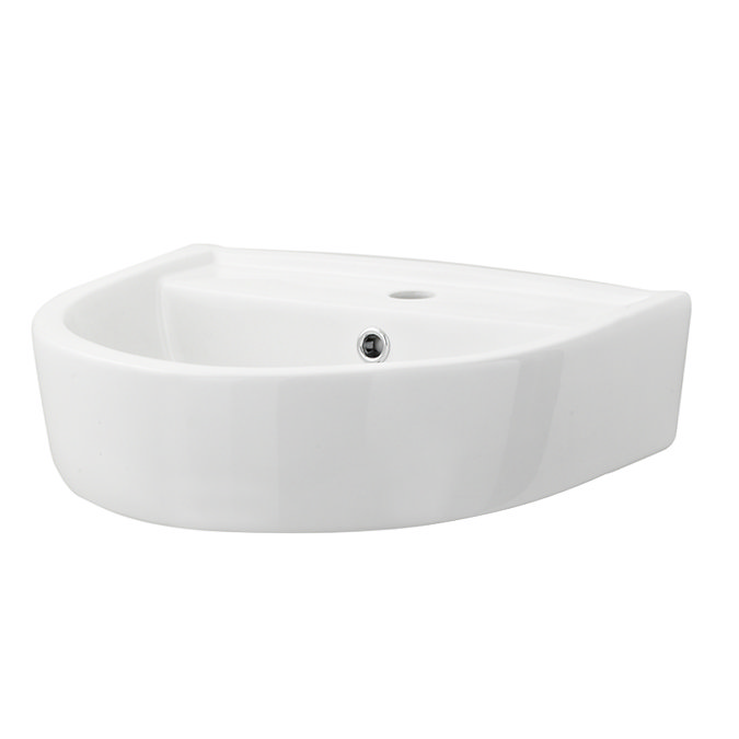 Arezzo Curved Wall Hung Cloakroom Basin (520mm Wide - Gloss White)