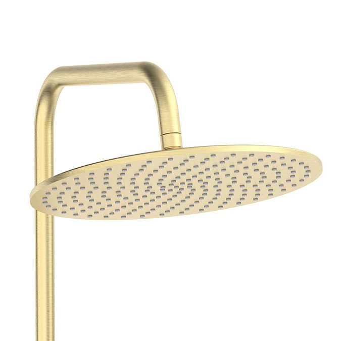 Arezzo Deluxe Cool Touch Round Thermostatic Shower (300mm Head - Brushed Brass)