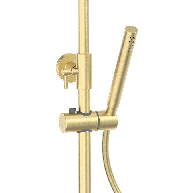 Arezzo Deluxe Cool Touch Round Thermostatic Shower (300mm Head - Brushed Brass)