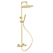 Arezzo Deluxe Cool Touch Round Thermostatic Shower (300mm Head - Brushed Brass)