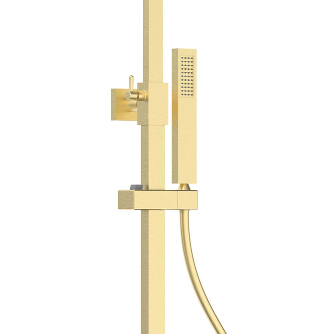 Arezzo Deluxe Cool Touch Square Thermostatic Shower (300 x 300mm Head - Brushed Brass)