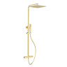 Arezzo Deluxe Cool Touch Square Thermostatic Shower (300 x 300mm Head - Brushed Brass)