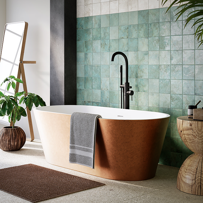 Arezzo Double Ended Freestanding Bath Copper Effect Finish (1700 x 800mm) with Waste