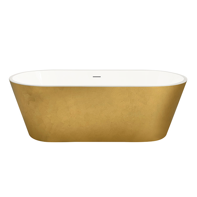 Arezzo Double Ended Freestanding Bath Gold Effect Finish (1700 x 800mm) with Waste