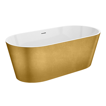 Arezzo Double Ended Freestanding Bath Gold Effect Finish (1700 x 800mm) with Waste